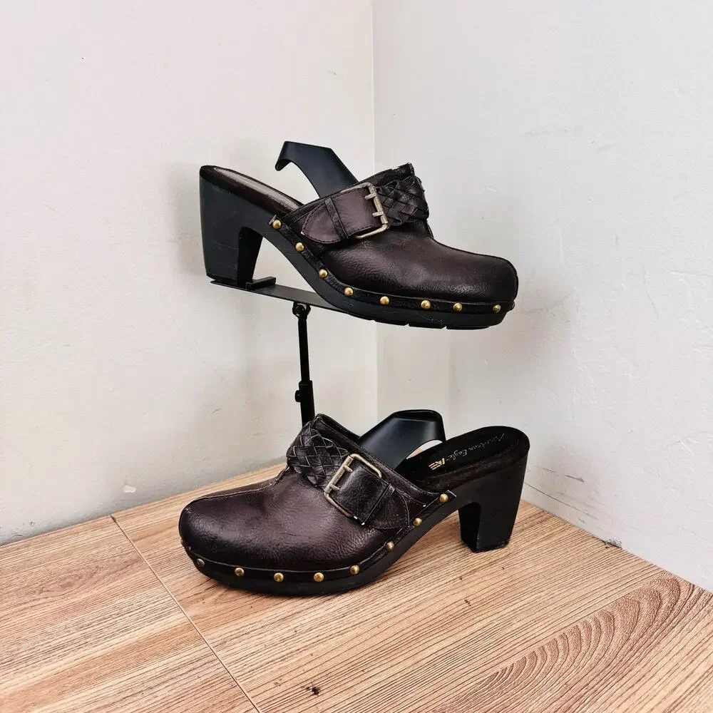 American Eagle Brown Leather Mule Clogs Women’s Size 9